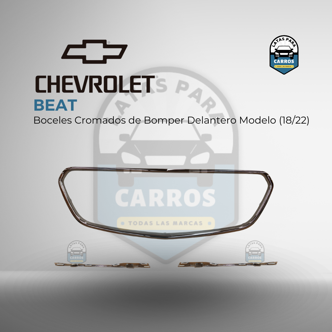Chevrolet - Beat - Boceles Cromados - Bomper - Delantero - 2018 - 2022 - Nuevo - Taiwán - Latas Para Carros